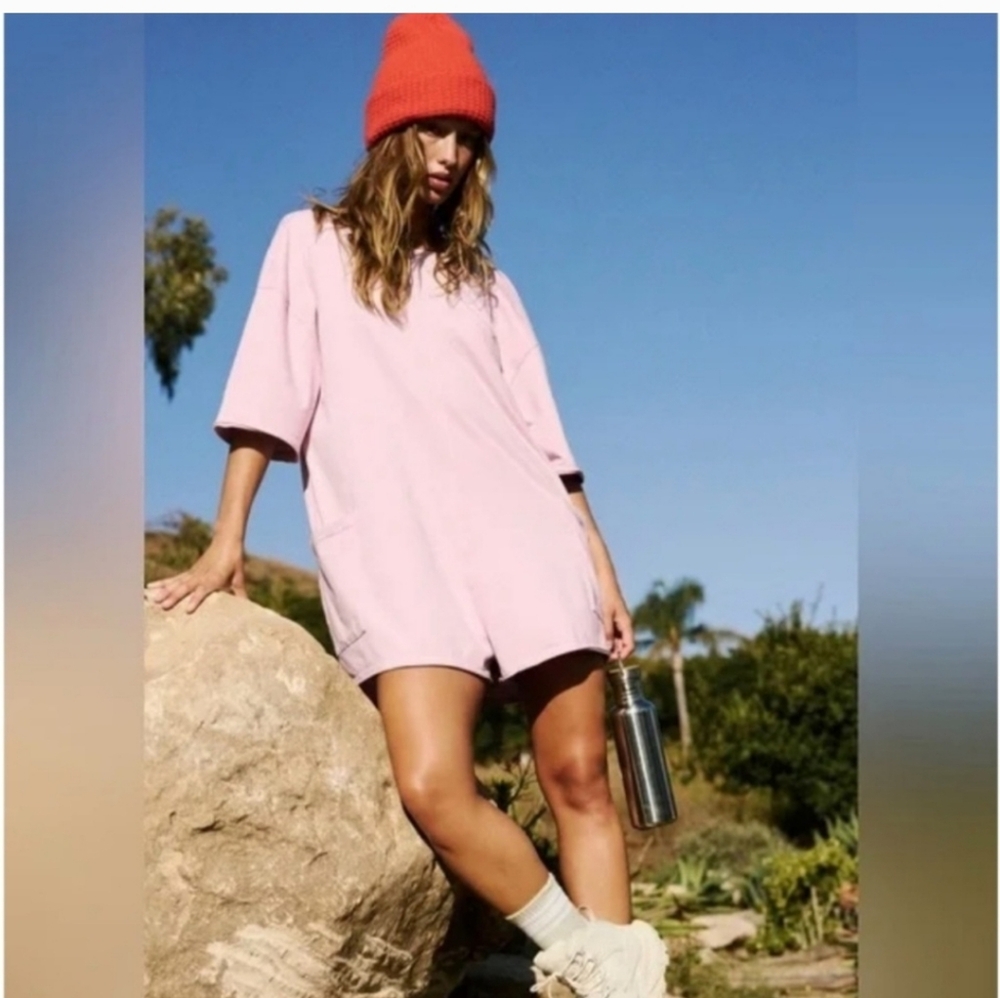 FP Movement by Free People Hot Shot Tee Romper in Lilac